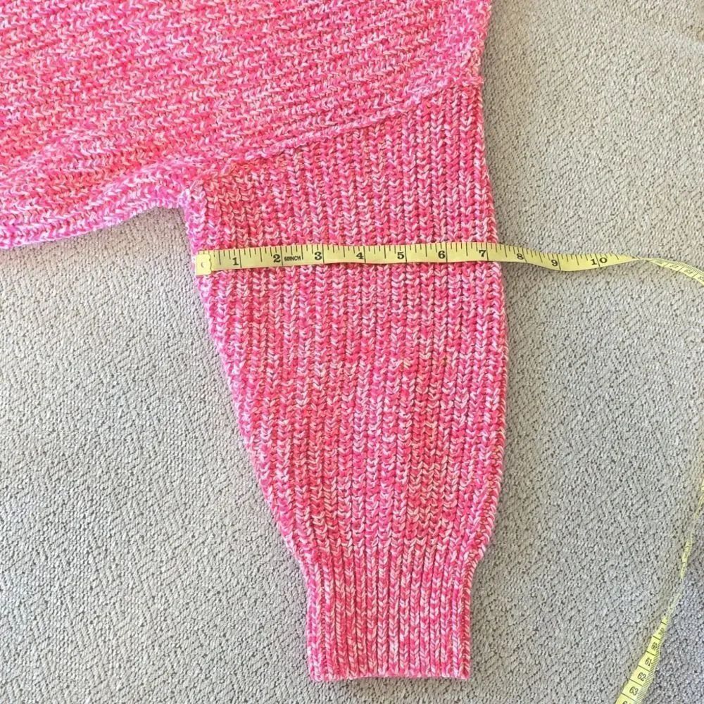 Free People Love This City Pink White Collared Slouchy Crop Sweater - Size XS - Picture 12 of 15